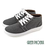 【GREEN PHOENIX】男 休閒鞋 帆布鞋 百搭 綁帶 平底 台灣製 JP26 黑色