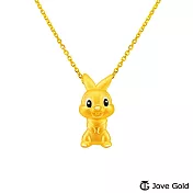 Disney迪士尼系列金飾 立體黃金墜子-帥氣桑普兔款 送玫瑰鋼項鍊