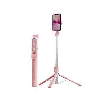 OMIA 可拆式美顏補光手機自拍架(不含補光燈) 二色任選 粉紅色