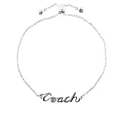 COACH Logo 草寫標誌可調式手環 (銀色)