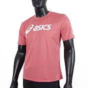 Asics [2033B666-700] 男 T恤 短袖 上衣 經典 休閒 吸濕快乾 透氣 舒適 輕量 柔軟 粉紅