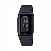 CASIO 卡西歐 LF-10WH 時尚簡約運動輕盈細長環保數字電子錶 全黑-1D