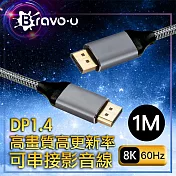 Bravo-u 電競觀賽 8K高畫質高更新率可串接 DP影音傳輸線 1M