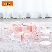 【USL遊思樂教具】17形幾何容器 (10cm,紅蓋,白盒) 形狀和空間變化 C1001B01