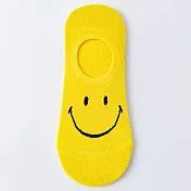 【Wonderland】SMILEY日系棉質隱形襪/女襪(5色) FREE 黃色