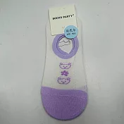 【Wonderland】紫色萌熊日系棉質隱形襪/女襪(5色) FREE 花與熊