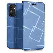 GENTEN for Samsung Galaxy A14 5G 極簡立方磁力手機皮套 藍色