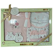 美國Elegant kids七件組彌月禮盒-粉色 (E010) 彌月禮盒 七件組彌月禮盒 女嬰裝 女嬰 嬰兒手套 嬰兒襪子 嬰兒裝 女嬰彌月禮盒 嬰兒圍兜