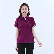 【遊遍天下】MIT台灣製女款抗UV防曬速乾吸濕排汗機能POLO衫(GS1004) L 紫紅