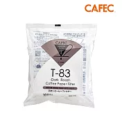 【CAFEC】三洋日本製T83深焙豆專用白色錐形咖啡濾紙(2-4人份)100張 DC4-100W