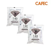 【CAFEC】三洋日本製T83深焙豆專用白色錐形咖啡濾紙(2-4人份)100張 DC4-100W-3入組