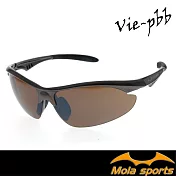 MOLA摩拉運動太陽眼鏡 墨鏡 超輕 男女 UV400 跑步高爾夫自行車 黑框 灰片 Vie-blg