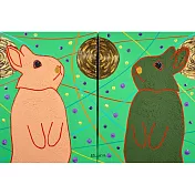 【玲廊滿藝】彭柏勳-宇宙裡的無辜兔-VII(雙幅）24x33cm