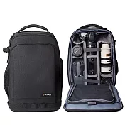 【Prowell】一機多鏡或兩機多鏡多功能相機後背包 相機保護包 專業攝影背包 單眼相機後背包 WIN-23162 贈送防雨罩 黑色