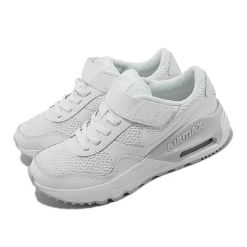 Nike 休閒鞋 Air Max Systm PS 中童鞋 全白 氣墊 經典款 皮革 魔鬼氈 DQ0285-102