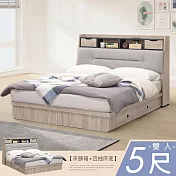 《Homelike》 梅林附插座抽屜床組-雙人5尺 收納床 雙人床 床組