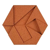 Muratto 葡萄牙設計牆壁吸音防水造型軟木塊22片/盒-風車 銅紅