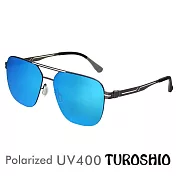 Turoshio太空尼龍偏光太陽眼鏡 工業革命 簍空雕刻 無螺絲 嵌入式鏡片 水銀片 科技藍 8061 C5 科技藍