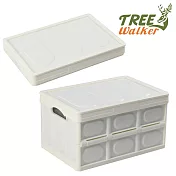 TreeWalker 輕便折疊收納箱(附防水袋與木板)(居家收納、戶外露營) 米白