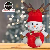 摩達客聖誕圍巾 紅色雪人擺飾(中)20*40cm單入