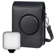 For FUJIFILM instax mini Evo 拍立得專用皮套 + LED口袋型補光燈/ 黑色