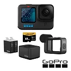 【GoPro】HERO 11 Vlog專業套組 (HERO11單機+媒體模組+Enduro雙座充+雙電池+64G記憶卡) 正成公司貨