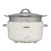 【SAMPO聲寶】3L美型蒸煮二用電火鍋(附蒸籠) TQ-YA30C