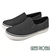 【GREEN PHOENIX】男 帆布鞋 休閒鞋 樂福鞋 台灣製 JP26 黑色