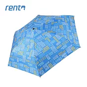 【rento】防曬黑膠安全自動傘 線條(藍)