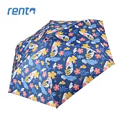 【rento】碳纖輕量黑膠晴雨傘 花朝月夕(深藍)
