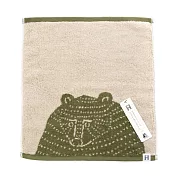 日本型染熊方巾 -  花草綠