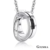 GIUMKA情侶項鏈雙環項鍊 情定三生男女情人對鍊 單個價格 情人節送禮 MN20004 50cm 銀色