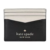 Kate Spade防刮拼色六卡名片夾- 黑/白