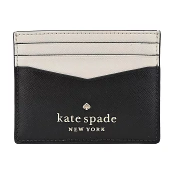 Kate Spade防刮拼色六卡名片夾- 黑/白