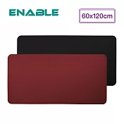 【ENABLE】雙色皮革 質感縫線 防水防油隔熱餐桌墊(60x120cm)- 紅色+黑色