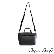 Legato Largo 皮帶釦飾兩用托特包- 黑色