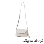 Legato Largo Soft 輕量小法式翻蓋式斜背小包- 象牙白