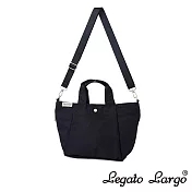 Legato Largo Lieto 機能性可擴張 防潑水 手提斜背兩用托特包- 黑色