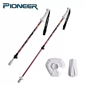 【開拓者 Pioneer】7075鋁合金 繽紛童趣登山杖 塗鴉款 外鎖登山杖(兩色任選) 粉色