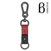 BAGMIO 雙環牛皮鑰匙圈- 紅黑