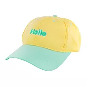 英國【Hugger】小文青撞色兒童棒球帽子 Hello黃綠色(防曬透氣遮陽輕量小孩鴨舌)