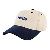 英國【Hugger】小文青撞色兒童棒球帽子 Hello藍灰色(防曬透氣遮陽輕量小孩鴨舌)