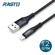 RASTO RX37 蘋果Lightning 鋁合金充電傳輸線1.2M