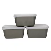 《Natural Elements》可微波保鮮盒3入(綠棕900ml) | 收納盒 環保餐盒 便當盒 野餐