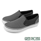 【GREEN PHOENIX】男 帆布鞋 休閒鞋 樂福鞋 台灣製 JP27 灰色