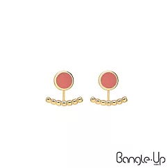 【BANGLE UP】法國巴黎 典藏巴黎琺瑯耳掛式兩用耳環 玫瑰粉
