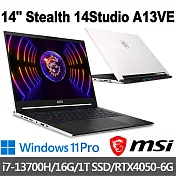 msi微星 Stealth 14Studio A13VE-073TW 14吋 電競筆電 (i7-13700H/16G/1T SSD/RTX4050-6G/Win11P)