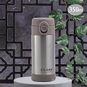 CLARE316不鏽鋼陶瓷彈跳保溫杯-350ml-不鏽鋼色