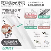 【COMET】USB電動牙齒拋光潔牙器-電池款(WN1805) 綠白色