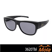 MOLA 摩拉近視大框偏光太陽眼鏡 男女 超輕量 開車 駕駛 登山 UV400 黑框 灰片 3620Tbl